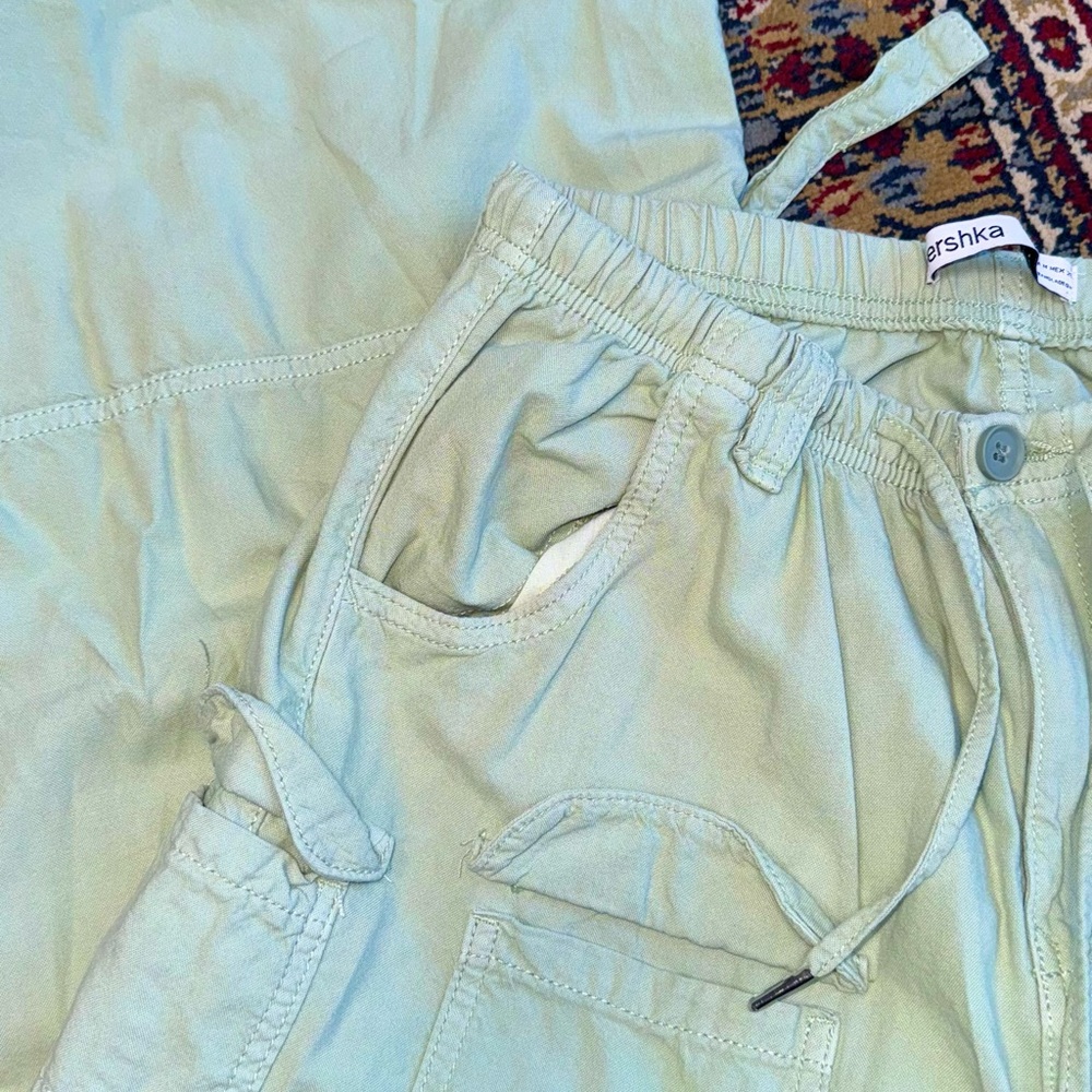 Bershka Light Green Cargo Pants